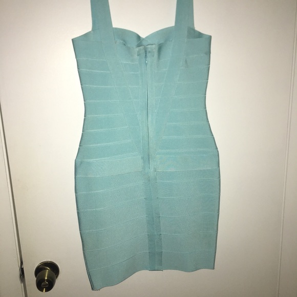 Turquoise Bandage Dress - Picture 4 of 4